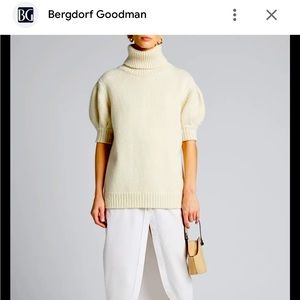 Adam Lippes wool & cashmere knit turtleneck sweater. Beautiful light gray color.